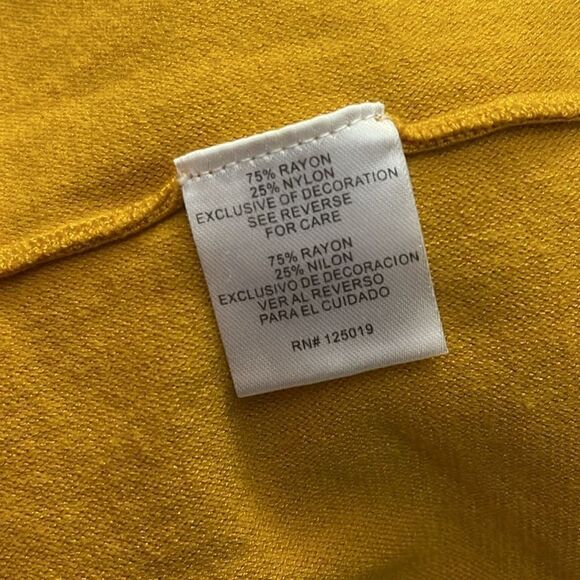 JOSEPH A. Zipper Cowl Neck Sweater Mustard Golden Zipper Sleeve Oversized XXL - Picture 7 of 7